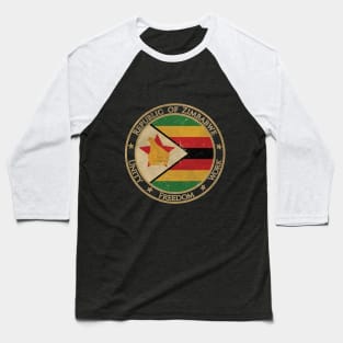 Vintage Republic of Zimbabwe Africa African Flag Baseball T-Shirt